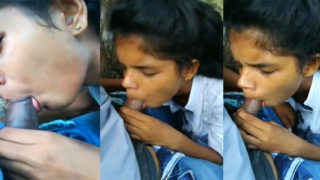 आउटडोर सेक्स में लंड चुसाइ - देसी गर्ल लंड चूस रही